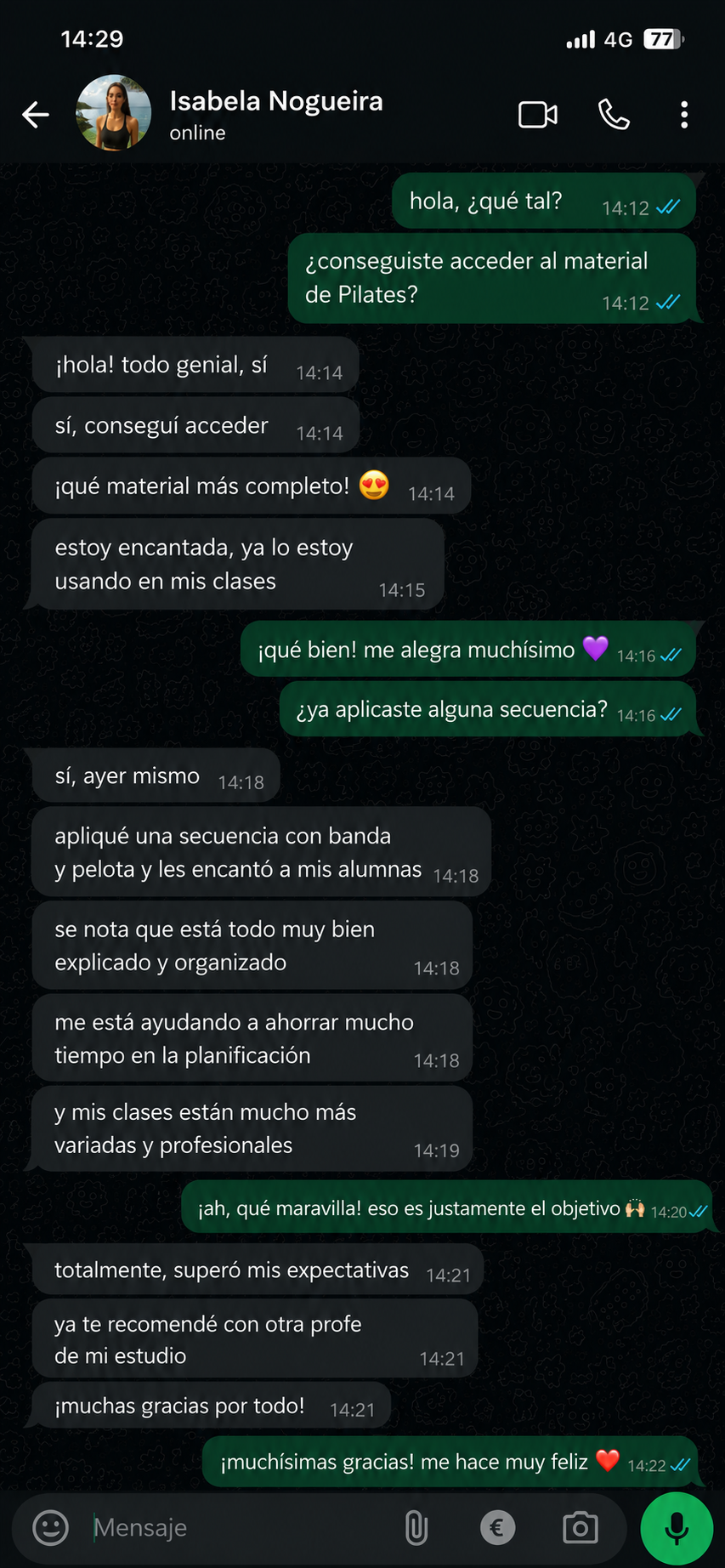 Testimonio de instructora 4